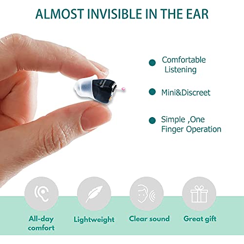 Mirasing Sa01 Rechargeable Hearing Aid,Hearing Amplifier,Voice Enhancer And Audio Sound Amplifier Device,Mini Invisible Ite Digital Hearing Devices For Seniors & Adults, Black Single (Right) #TOP1