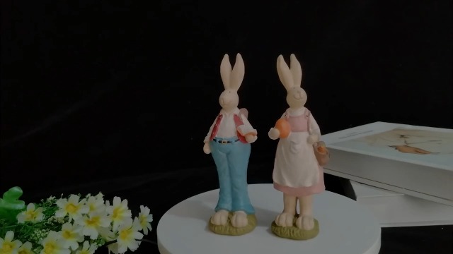 Figuras de Conejo de Pascua Set de 2 Decoración para Hogar miniatura 7