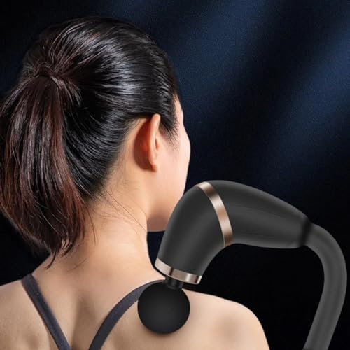 Image of Portable Fascial Gun Body Massager With Handle 4 Professional leval massage heads, Pack Of 1, Black