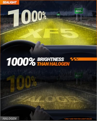 Image of SEALIGHT H10 9145 9140 LED Fog Light Bulb Yellow, 18000 Lumens 1000% Super Bright H10 Yellow Fog Lights, 1:1 Design for Car Powersports ATV /UTV, Play-N-Play,pack of 2