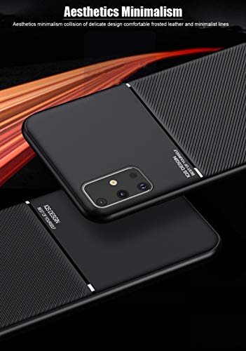 Image of MOBITUSSION Carbon Pattern Shockproof PU Material Semi Flexible Back Case Compatible with Samsung M31s (Black)