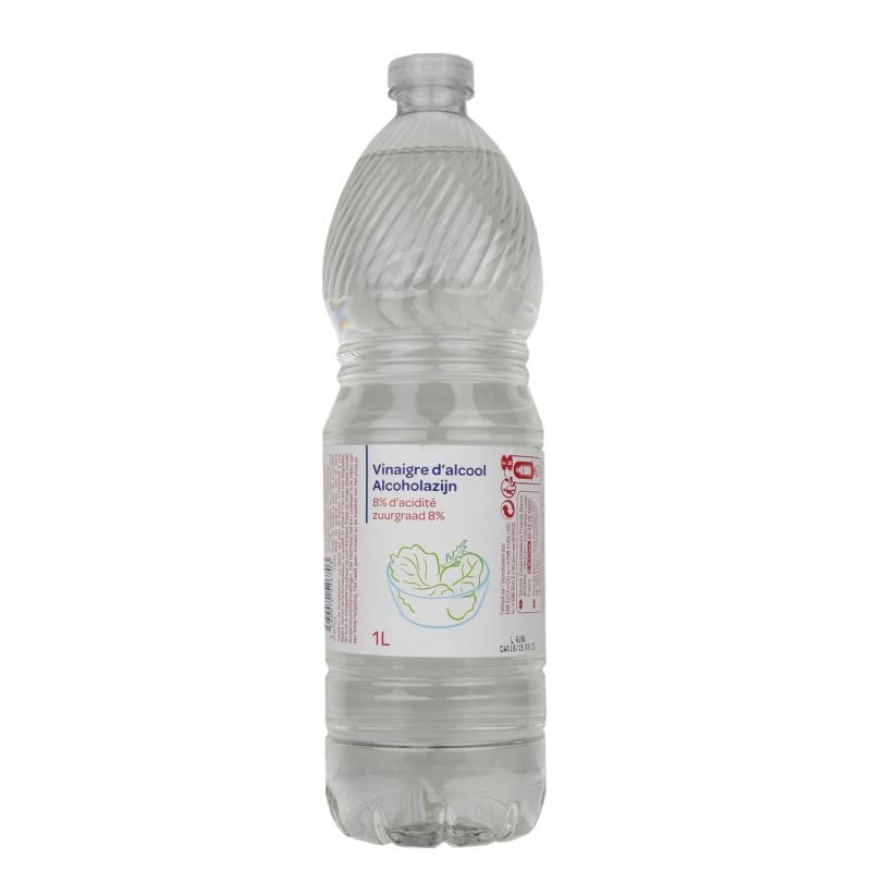 PP BLANC - Vinaigre DAlcool 8° 1L - Idéal pour assaisonnement et conservations - Qualité supérieure - 1000.0 g - Lot De 4