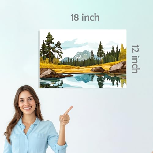 Image of SiddArtify Nature Wall Art Poster Print Set - Landscape Scenery Decor for Living Room Bedroom Office - 12x18 inch Sticker Pack of 6