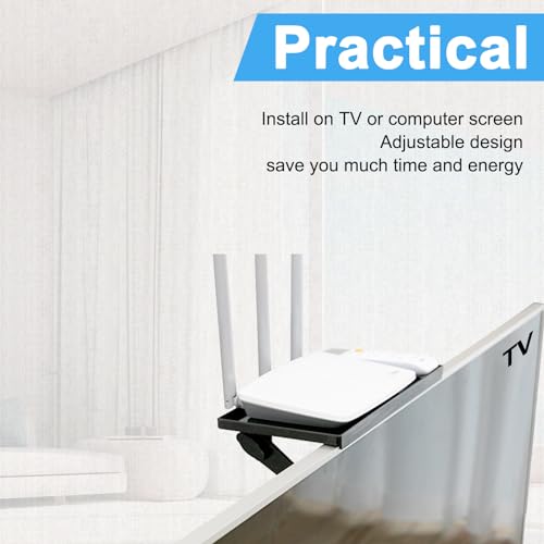 JXMTSPW TV Top Screen Shelf Adjustable Computer Monitor Shelf Storage Bracket Mount Hold Cable Media Box, Game Console - Image 3
