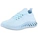 VAN HILL Damen Sportschuhe Laufschuhe Sportliche Strick Schnürschuhe Flache Turnschuhe Freizeit Schuhe Schnürer Stoffschuhe 206122 Hellblau 40
