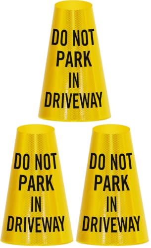 Image of SmartSign inchDo Not Park in Driveway inch Bright Reflective Cone Message Sleeve, [Cone Not Included] (Pack of 3)