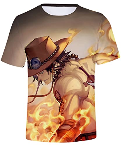 HAOSHENG Homme T-Shirt One Piece Manche Courte Unisexe Japonaise Anime Fans Manche Courte Tee(2XS) Cover