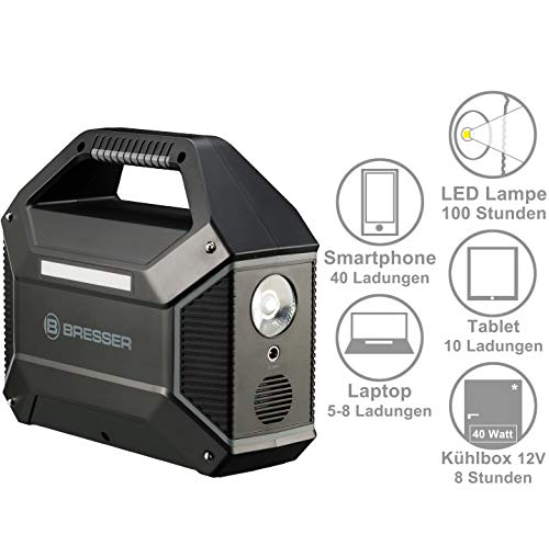 Bresser Mobile Power Station 100 Watt Power Bank für Teleskope oder andere elektronische Geräte mit 3x USB und 1x 230 Volt Anschluss – Bild 4