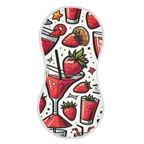 Muslin Burp Cloth for Baby 2PCS Stropical Strawberry Cocktails Super Absorbent Burping Cloths, Bibs for Newborn Boys Girls2