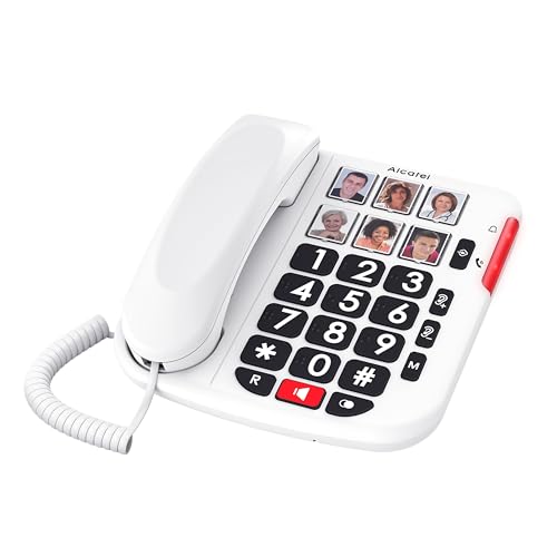 ALCATEL TMAX 10+ Téléphone Fixe Filaire Sénior - Grosses Touches - Audio Boost - Touches avec Photos - Mains Libres - Indicateur Lumineux d'Appel - Sonnerie Forte -...