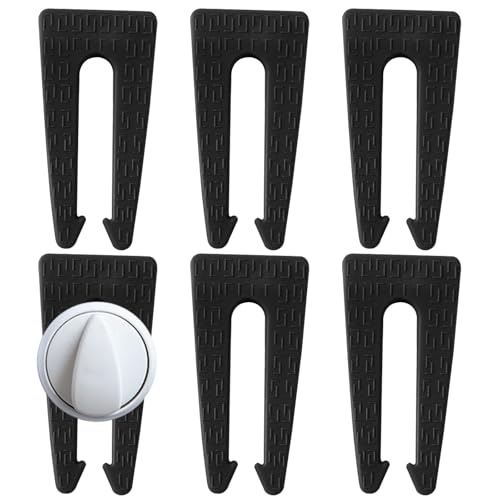 Gas Stove Knob Locks, Silicone Oven Knob Safety Covers Baby Proof, Gas Stove Knob Covers for Baby and Pets Safety (Dark Black)