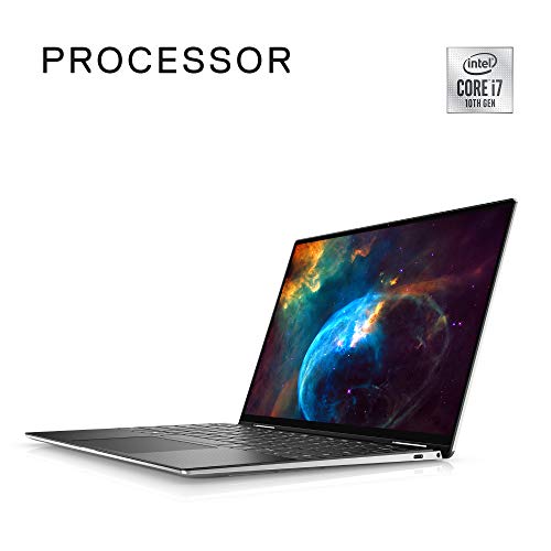 Image of Dell XPS 13 7390 2-in-1 Convertible, 13.4 inch FHD+ Touch Laptop - Intel Core i7-1065G7, 32GB LPDDR4x RAM, 512GB SSD, Intel Iris Plus Graphics, Windows 10 Home - Platinum Silver, Black Interior