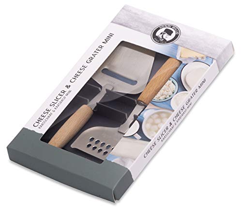 HENRI WILLIG Geschenkset Mini Käsehobel & Käsereibe aus Holz