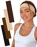 lulir Haarband Damen 4 Stück, Stirnband Damen Sport, Stirnband Elastische & Antirutsch, Haarbänder Dünn, Atmungsaktiv Breites Hairband, Haarband für Yoga, Kosmetik, Fitness, Gym, Workout