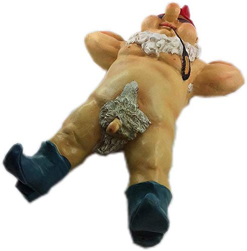 iapyx® Gartenzwerg Exhibitionist wetterfest, Porno Zwerg, Nudist FKK Garten-Zwerg liegend – Bild 4