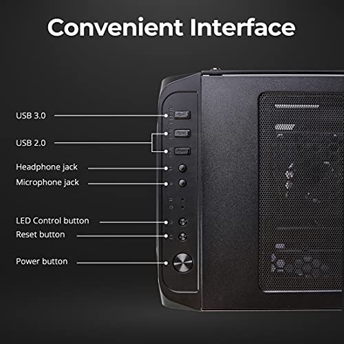 Zalman Z7 Neo Atx Mid Tower Gaming Pc Case, Tempered Glass, 4 Pre- Installed 120Mm Rgb Led Ring Fans #TOP7