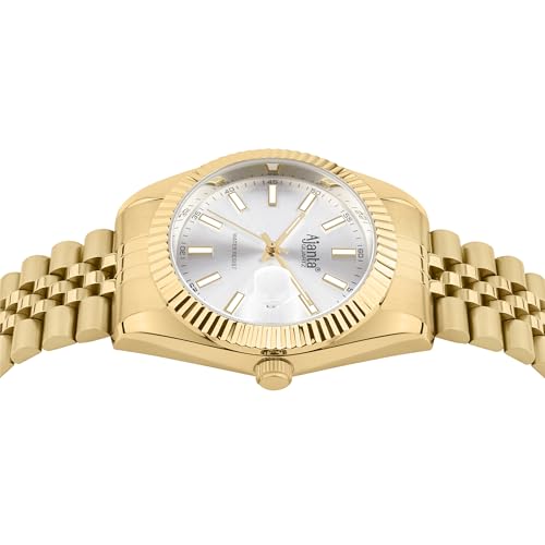 Image of Ajanta Quartz Monaco Men's Analog Watch|| Stainless Steel Bracelet Strap | Day & Date Display | Water Resistant | Fashion Wrist Watch for Men