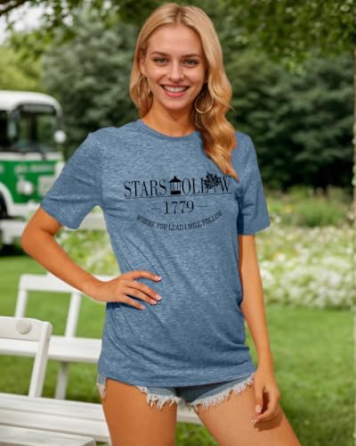 Cute Graphic Star Fall Leaf Connecticut 1779 Shirts for Women Print Letter Autumn Festival Short Sleeve Tee Tops2