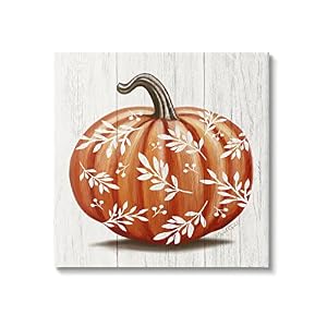 Stupell Industries Orange Fall Botanical Pumpkin Canvas Wall Art, Design by Elizabeth Tyndall, 24 x 24, Gallery Wrapped Canvas Stupell Industries Orange Fall Botanical Pumpkin Canvas Wall Art Design by Elizabeth Tyndall 24 x 24 Gallery Wrapped Canvas