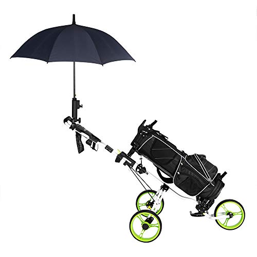 Bonnlo Golf Push Pull Cart, Collapsible 3 Wheels Golf Trolley With Pu Seat, Foot Brake, Umbrella Holder, Scoreboard Bag & More (Green) #TOP6