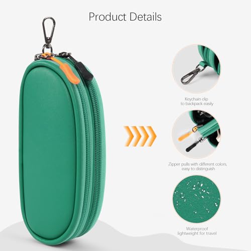 Image of Double Eyeglasses Case Soft Portable Zipper Sunglasses Pouch with Keychain Clip for Men Women
