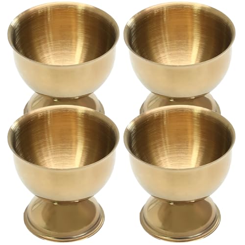 Bonsicoky 4 Pcs Gold Egg Cups - Stainless Steel Egg Holder - Egg Tray Kitchen Tool for Soft & Hard Boiled Eggs