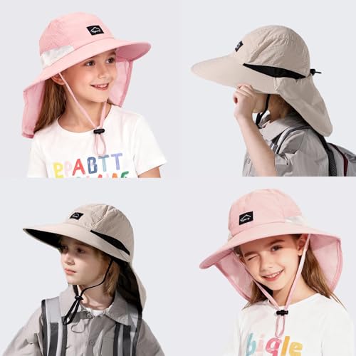Image of ZOORON Kids Sun Hat with Neck Flap UPF 50+ Beach Hats for Baby Boys Girls
