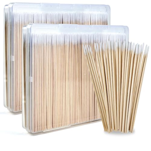 800Pcs 4 Inch Pointed Cotton Swabs, Wooden Precision Tip With Storage Case