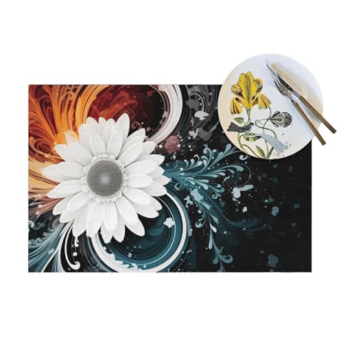 Set de table de cuisine résistant à la chaleur en vinyle lavable pour protéger la table