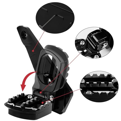 Fußrasten hinten klappbare Fußrasten für X-ADV 750 Forza 750 NC 750 2021 2022 2023 2024 2025,PSLER Fußpedal Beifahrer Hinten Sets Motorrad CNC Aluminium,Kann um 90 Grad gefaltet werden(Schwarz)