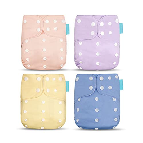 Mingtongli Paquete de 4 pañales de entrenamiento para bebés, pañales de bolsillo absorbentes, reutilizables, lactancia , Tipo 8
