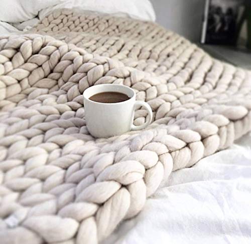 Clootess Bulky Chunky Yarn Big Roving Wool For Hand Made Knitted Diy Sofa Bed Throw Blankets Camel 11 Lbs = 5 Kg #TOP5