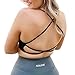 Aoxjox Women's Workout Sports Bras Fitness Trinity Ivy Low Impact Bra Yoga Crop Tank (Black, Small)
