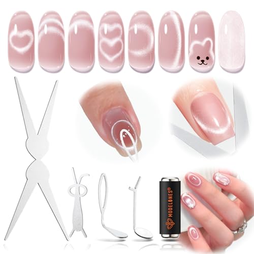 Modelones Cat Eye Magnet Heart Scissor-Shaped Magnets for Cateye Gel Polish