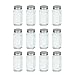 12 empty french square glass spice jars, with shaker top and lid, clear