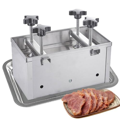 Image of Ham Press Mould, Stainless Steel Meat Press Mould, Hamburger Patty Maker with Twin-Screw Pressurization Device, for Stuffed, Burgers, Slider, Barbecue, Griling, Beef(3KG)