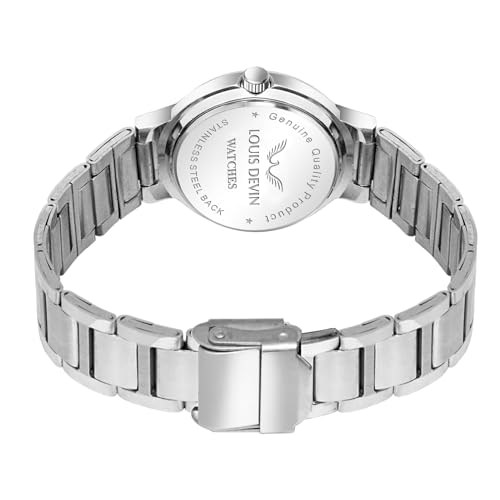 Image of LOUIS DEVIN Stainless Steel Chain Analog Wrist Watch for Women (White /Green /Blue /Black Dial) | LD-ZL199