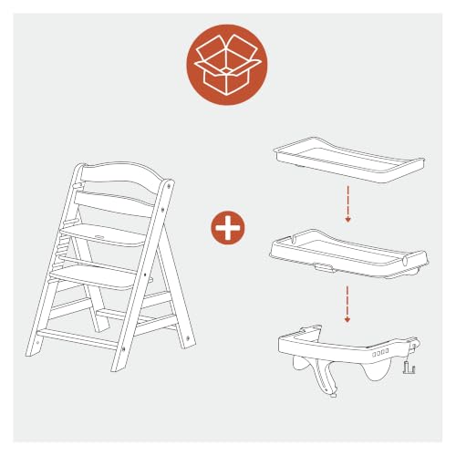 Image of hauck Alpha+ Grow Along Booster High Chair with Tray Table, White /Grey