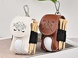 Personalized Leather Golf Ball Bag - Custom Name & Initials Mini Pouch for Golf Balls & Tees, Belt Clip Design, Premium Golf Gift for Men Women, Portable Golf Accessories with Multiple Designs