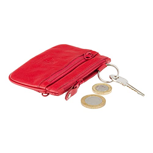 Visconti Leather Zip Top Coin Purse/Keycase CP3 (Red)4