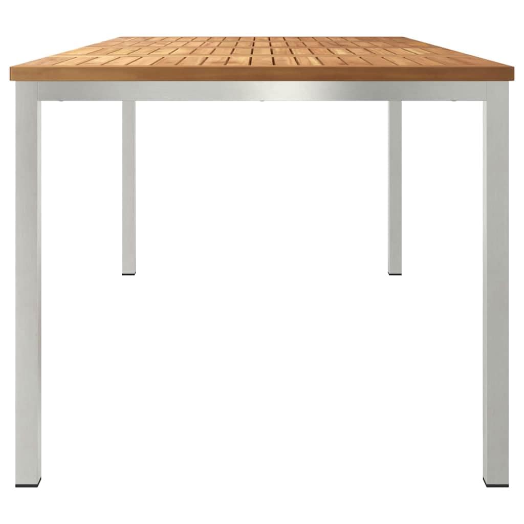 Stół ogrodowy 180 x 90 cm, wykonany z litego drewna tekowego i stali nierdzewnej, odporny na warunki atmosferyczne, na taras i do ogrodu, składany, trwały, do użytku na zewnątrz, owalny