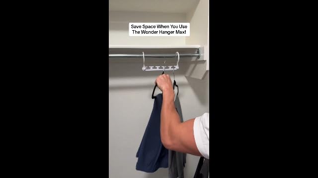 Wonder Hanger Max Pack of 6 Space Saving Hangers, Reinforced Hooks, Cascading Hangers for Organized Wrinkle-Free Clothes, College Dorms & Storage, Fully Assembled Hanger Closet Organizer – White