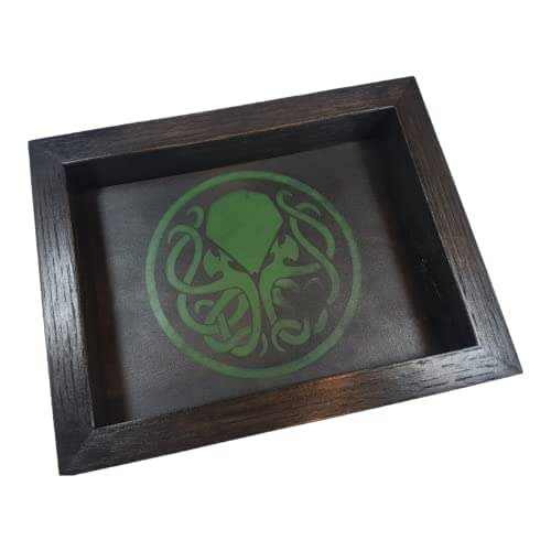 Amazon.com: Cthulhu Lovecraft Handmade Wood Oak Leather Dice EDC Valet ...