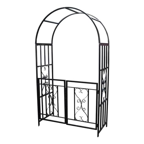 Treillis d'arche de jardin en métal pour plantes grimpantes, tonnelle de rose robuste pour extérieur, pelouse, terrasse, arrière-cour, stable et grande arche de roses de 110 x 50 x 210 cm, parfaite