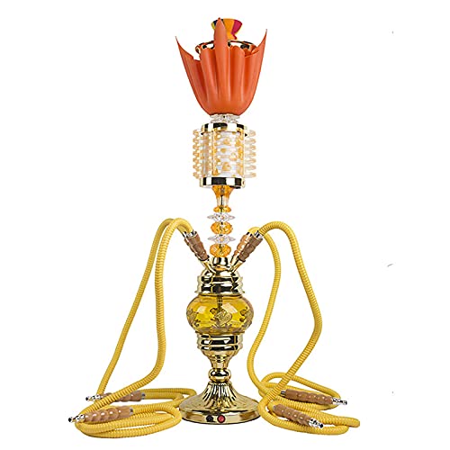 DERATON Shisha-Set komplett 4 Schläuche mit LED-Licht und abnehmbarem Mittelschaft, Shisha Shisha mit allem einfach zu…