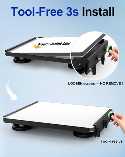 TAILBB Starlink Mini Mount Magnetic, Tool-Free Car Roof Mount Kit Starlink Mini Accessories RV Boat Magnetic Rack Vehicle Base Suction Cup Truck Yacht Van Quick Release Travel (Black-A)