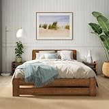 Nodax King Size Bed Frame – Solid Pine Wooden Bed Frame for Adults, F1 Easy Assemble Bed with Sturdy Slats & Extra Four Supportive Legs, Comfortable Bedroom Furniture | 5ft (Oak)