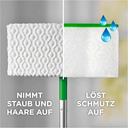 Swiffer Bodenwischer Nachfüllpackung, 90 Trockene Und 3 Feuchte Bodentücher, Nimmt Schmutz Auf Und Schließt Ihn Ein – Bild 4
