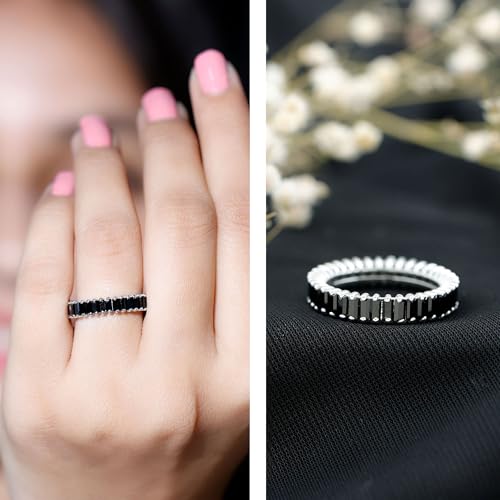 Certified Lab Grown Black Diamond Eternity Band, AAAA Quality, Black Diamond Anniversary Ring (Ready to Gift)2