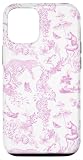Picture of French Pink Toile Chinoiserie with Flowers, Monkey, Leopards Case for iPhone 12/12 Pro